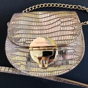 Michael Kors Gold embosed leather Cross body Bag